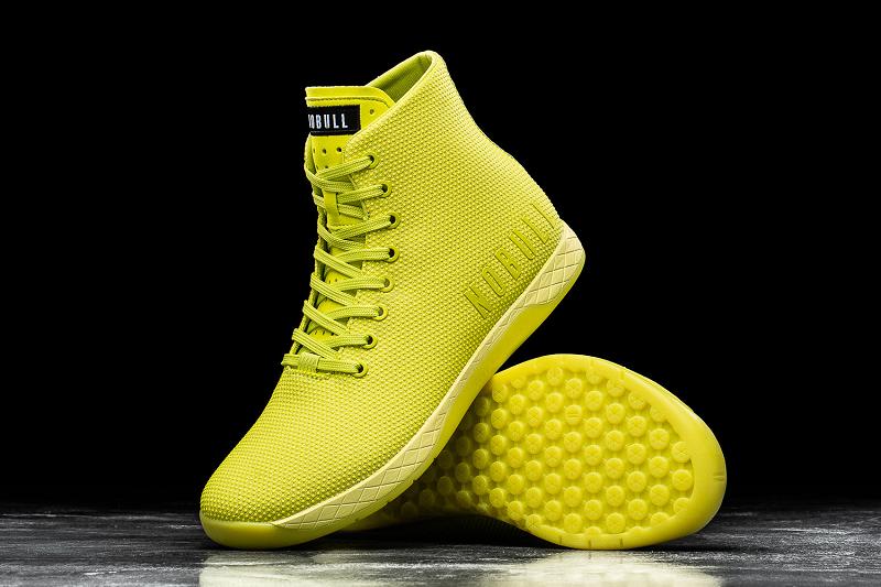 Men's Nobull High-Top Neon Lime Trainers Light / Green | SG J2420P